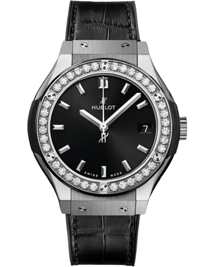 Часы Hublot Classic Fusion Black TITANIUM DIAMONDS 33 mm 581.NX.1470.LR.1104