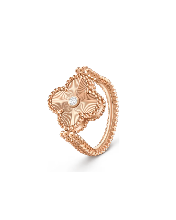 Кольцо Van Cleef & Arpels Vintage Alhambra reversible ring 18K rose gold Diamond Mother-of-pearl VCARPGV500