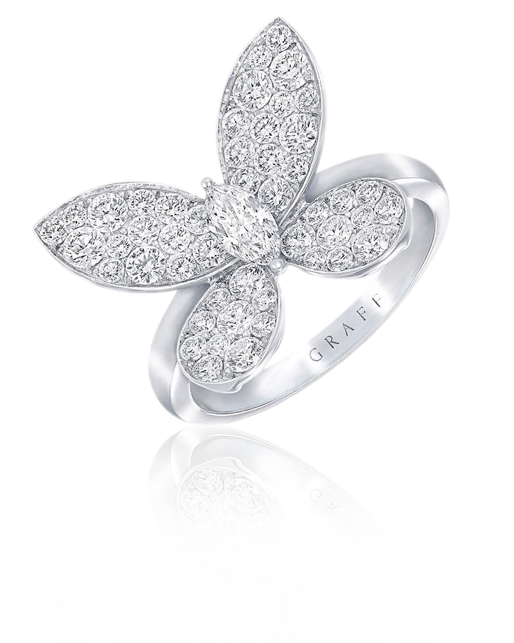 Кольцо с бриллиантом Graff DIAMOND PAVE BUTTERFLY RING