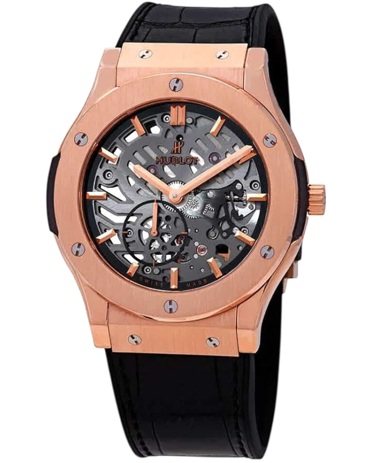 Часы Hublot Classic Fusion Ultra-Thin Skeleton King Gold 45 515.OX.0180.LR
