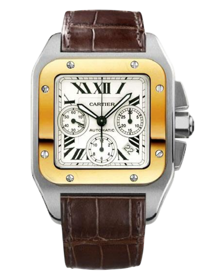 Часы Cartier SANTOS 100 CHRONOGRAPH STAINLESS STEEL & 18K YELLOW GOLD 2740