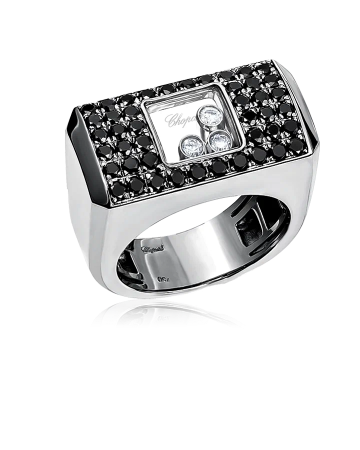Кольцо Chopard Happy Diamonds black diamonds.
