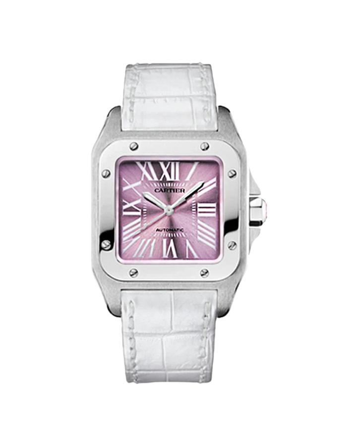 Часы Cartier Santos 100 Automatic Stainless Pink