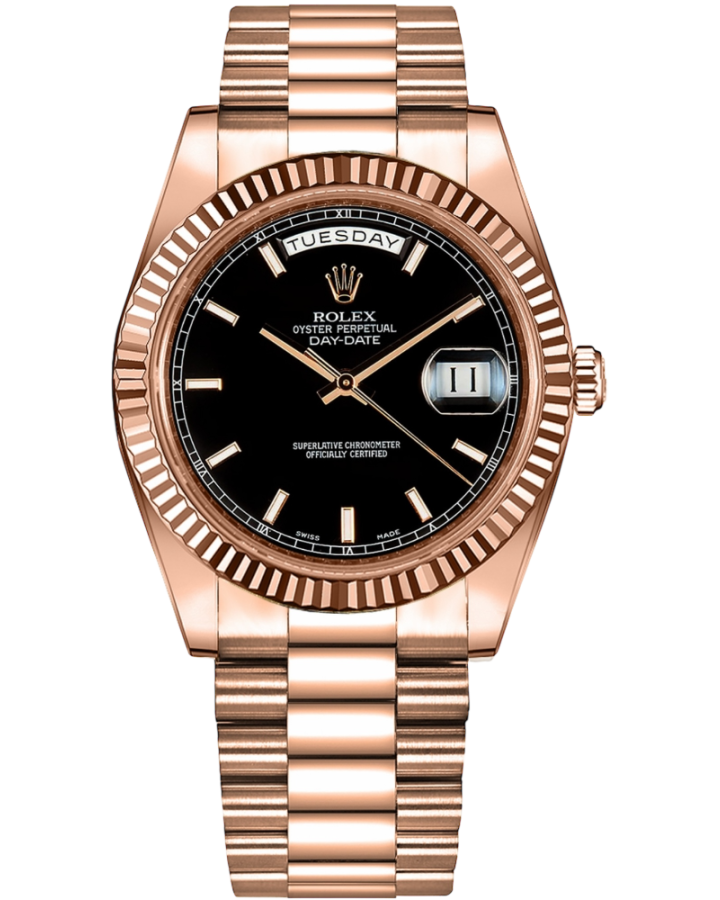 Часы Rolex Day-Date 41 Black Dial Rose Gold 218235