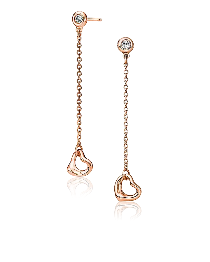 Серьги Tiffany&Co. Elsa Peretti Diamonds by the Yard Open Heart Earrings