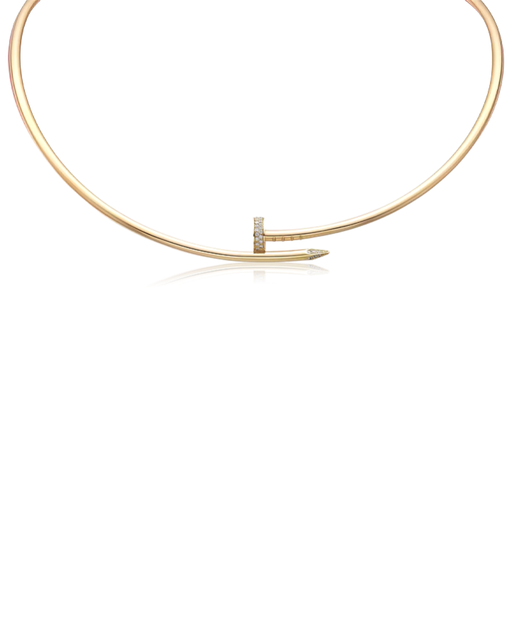 Колье Cartier JUSTE UN CLOU TORQUE NECKLACE SMALL MODEL DIAMONDS N7424423