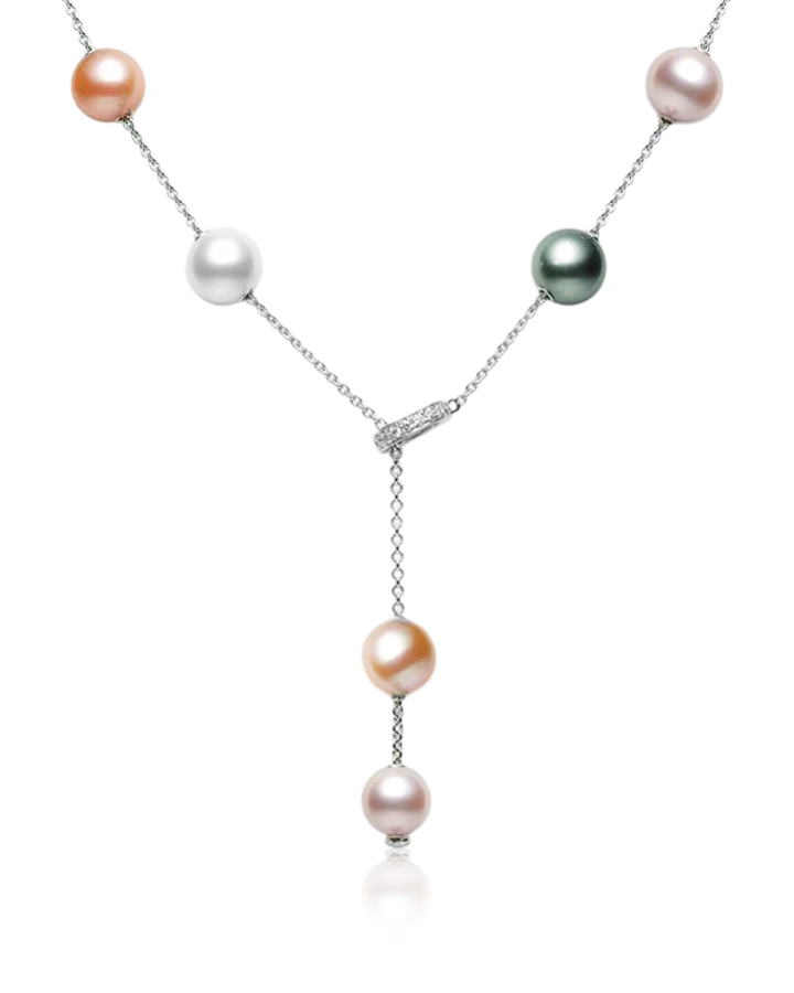 Колье Mikimoto Pearls in Motion Multicolor South Sea Pearl & Diamond Necklac