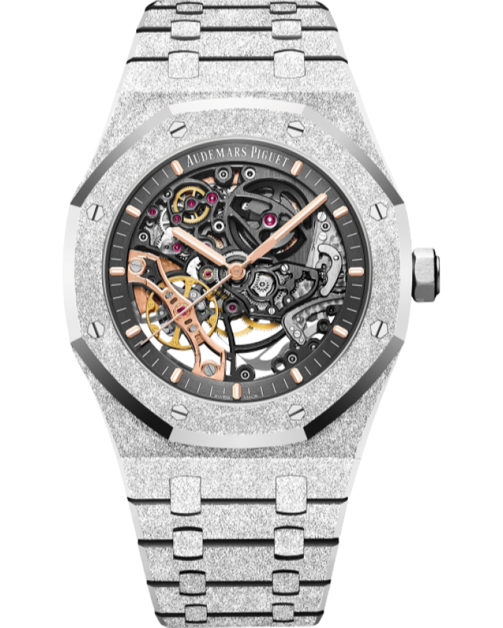 Часы AUDEMARS PIGUET Royal Oak Double Balance Wheel Openworked Frosted 15407BC.GG.1224BC.01